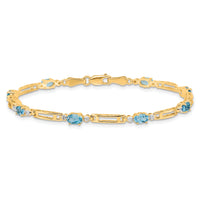 14k Diamond and Blue Topaz Bracelet-BM4492-BT-001-YA