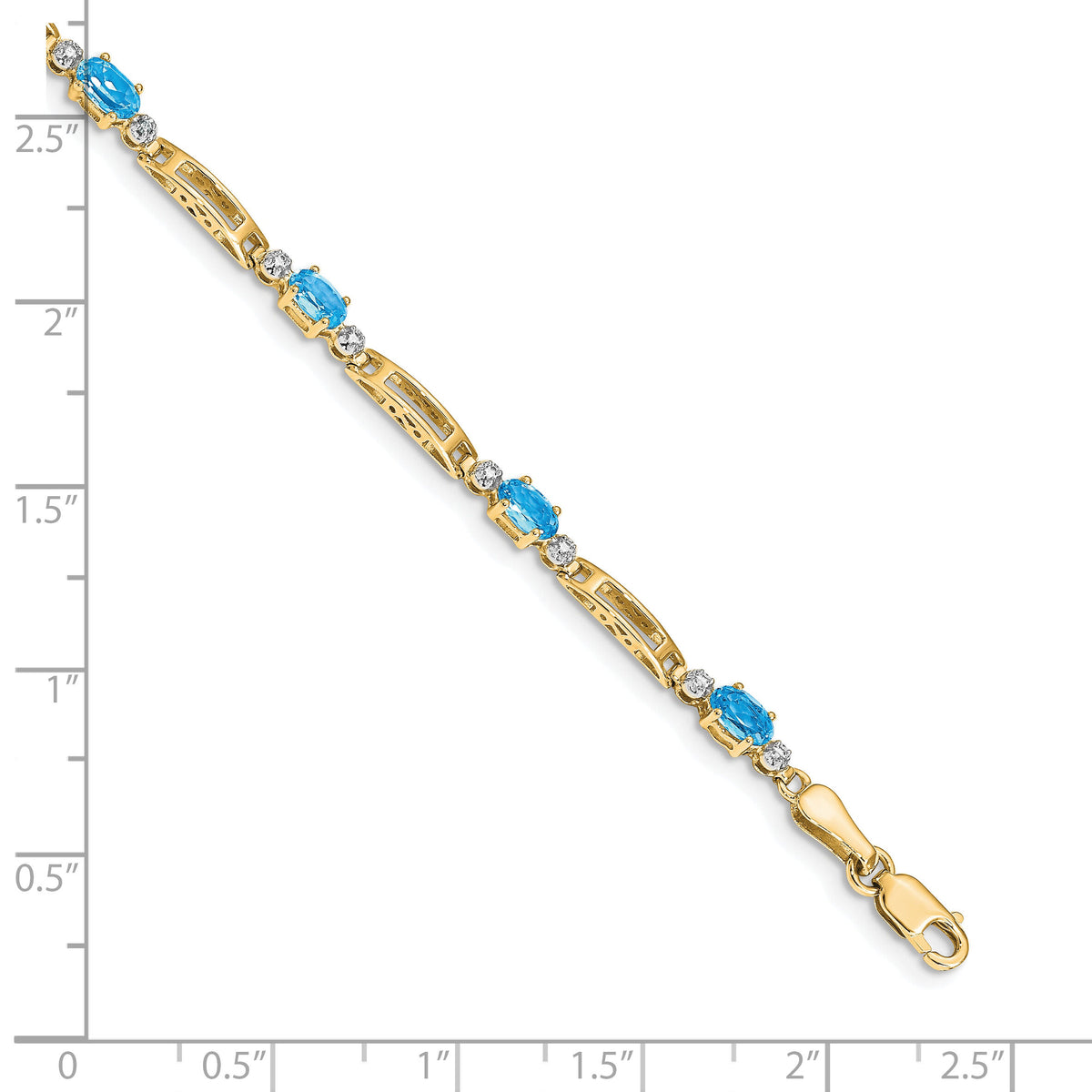 14k Diamond and Blue Topaz Bracelet-BM4492-BT-001-YA