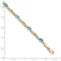 14k Diamond and Blue Topaz Bracelet-BM4492-BT-001-YA