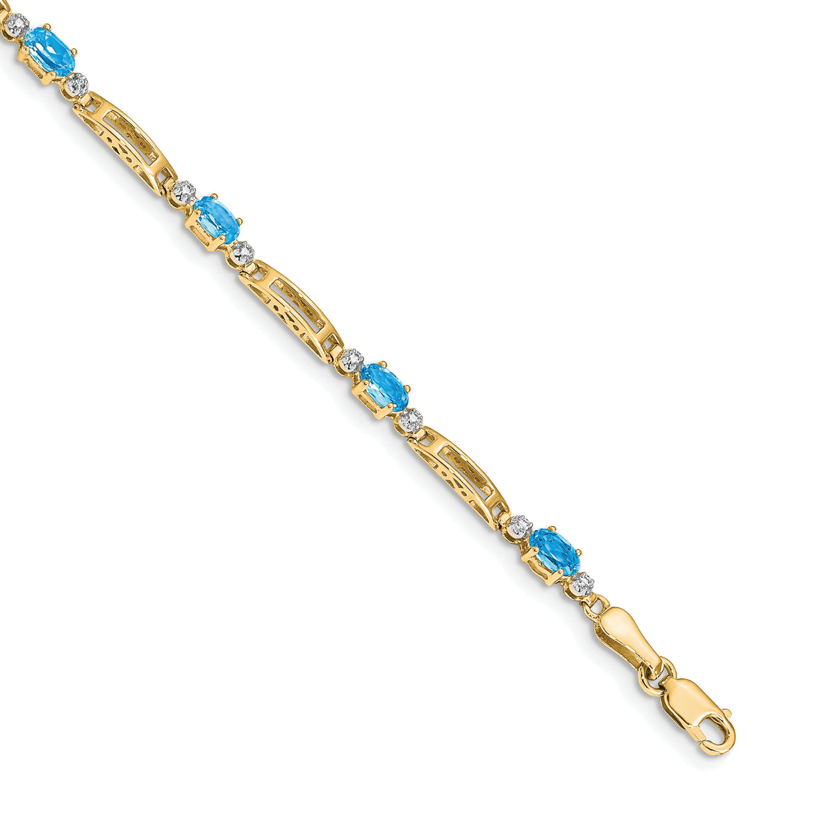 14k Diamond and Blue Topaz Bracelet-BM4492-BT-001-YA