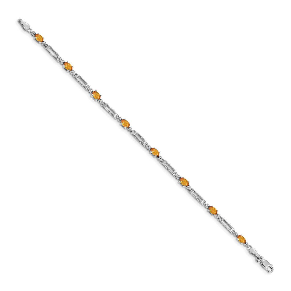 14k White Gold Diamond and Citrine Bracelet-BM4492-CI-001-WA