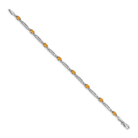 14k White Gold Diamond and Citrine Bracelet-BM4492-CI-001-WA