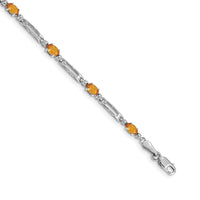 14k White Gold Diamond and Citrine Bracelet-BM4492-CI-001-WA