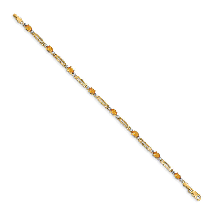 14k Diamond and Citrine Bracelet-BM4492-CI-001-YA