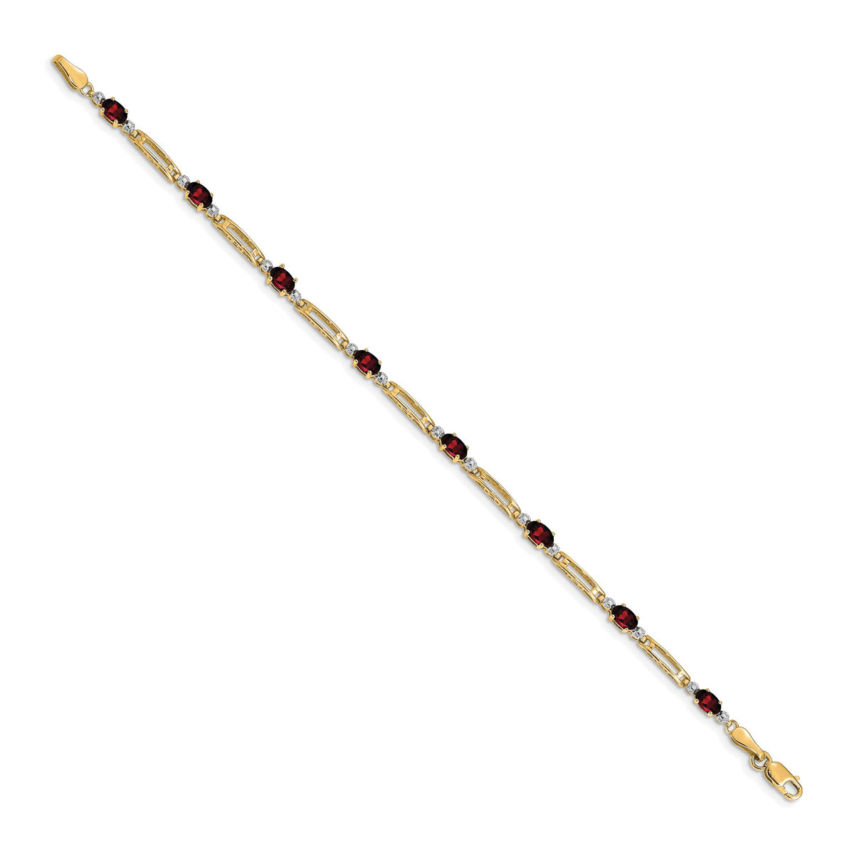 14k Diamond and Garnet Bracelet-BM4492-GA-001-YA
