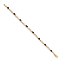 14k Diamond and Garnet Bracelet-BM4492-GA-001-YA
