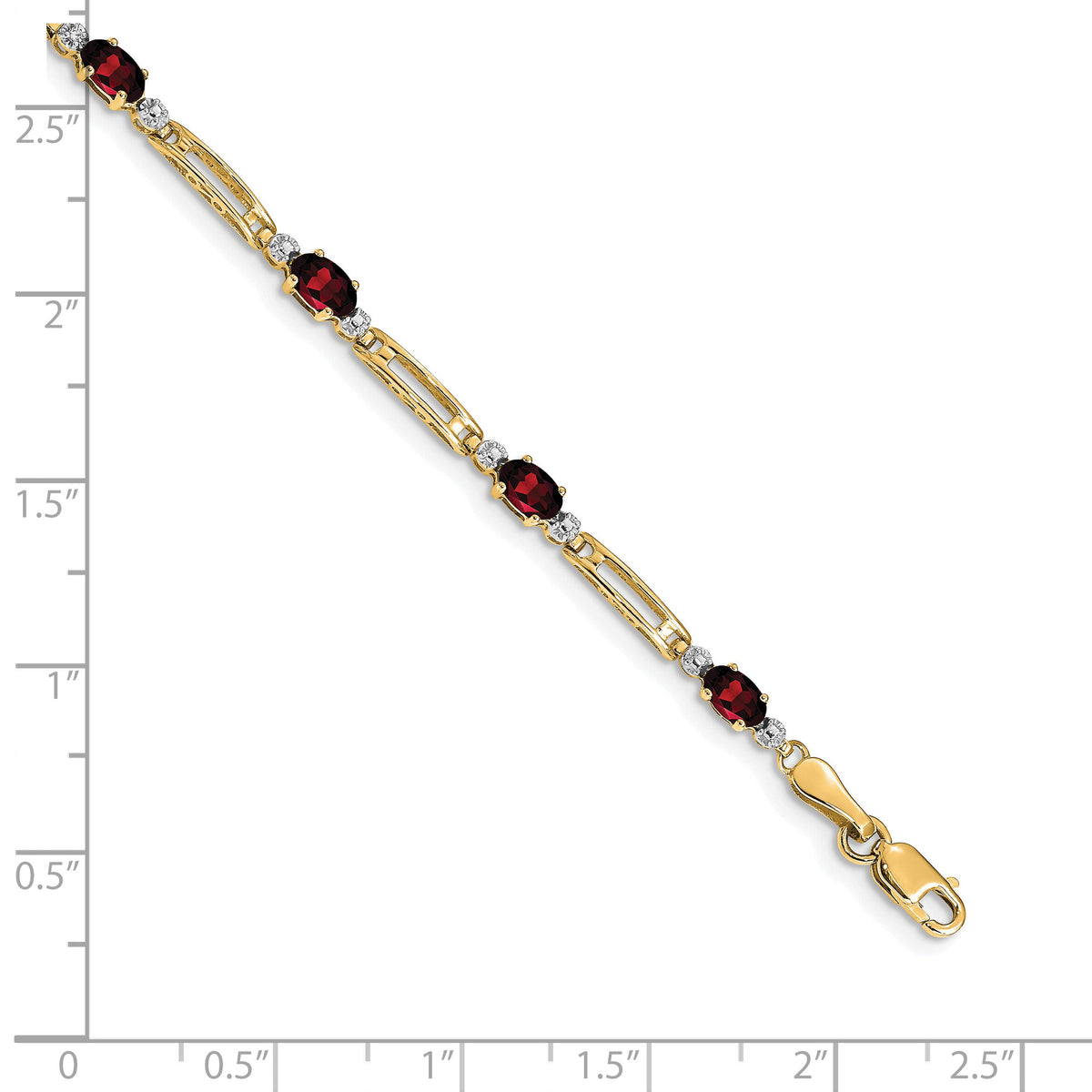 14k Diamond and Garnet Bracelet-BM4492-GA-001-YA