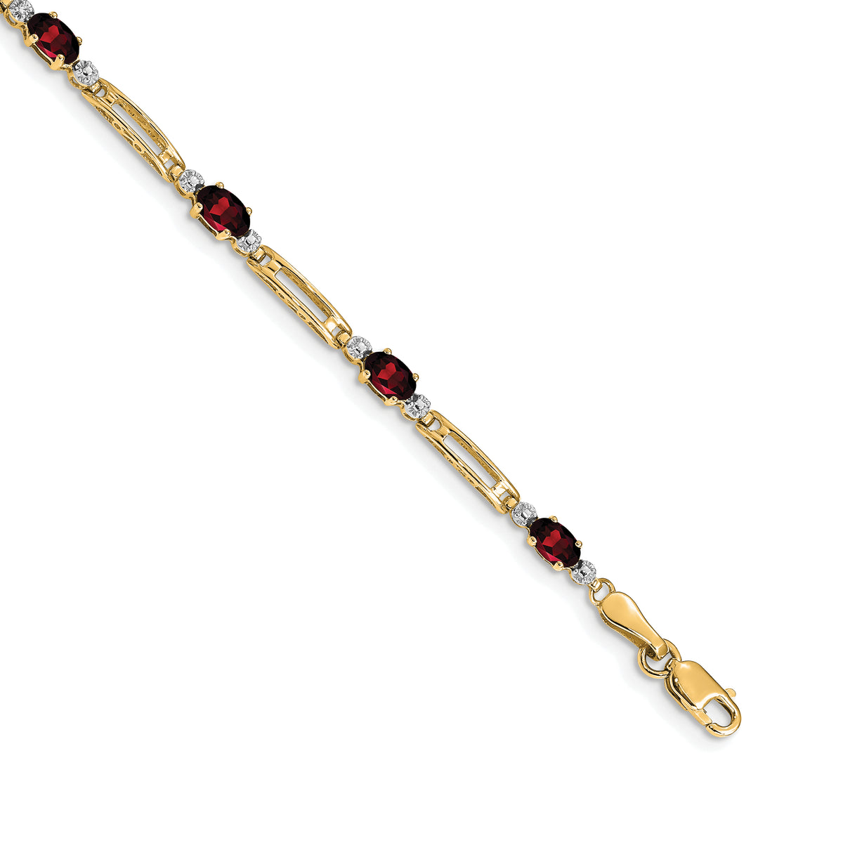 14k Diamond and Garnet Bracelet-BM4492-GA-001-YA