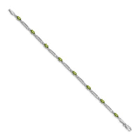 14k White Gold Diamond and Peridot Bracelet-BM4492-PE-001-WA