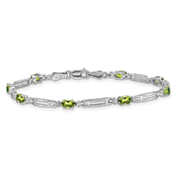 14k White Gold Diamond and Peridot Bracelet-BM4492-PE-001-WA