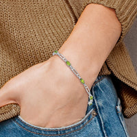 14k White Gold Diamond and Peridot Bracelet-BM4492-PE-001-WA