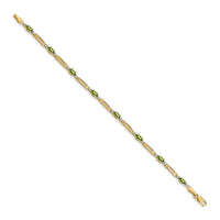 14k Diamond and Peridot Bracelet-BM4492-PE-001-YA