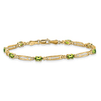 14k Diamond and Peridot Bracelet-BM4492-PE-001-YA
