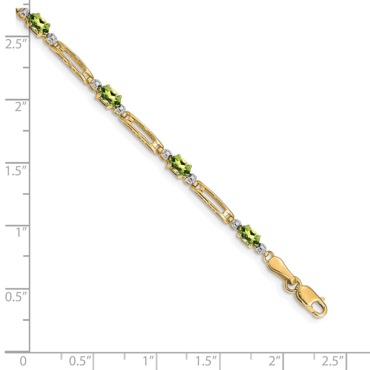 14k Diamond and Peridot Bracelet-BM4492-PE-001-YA