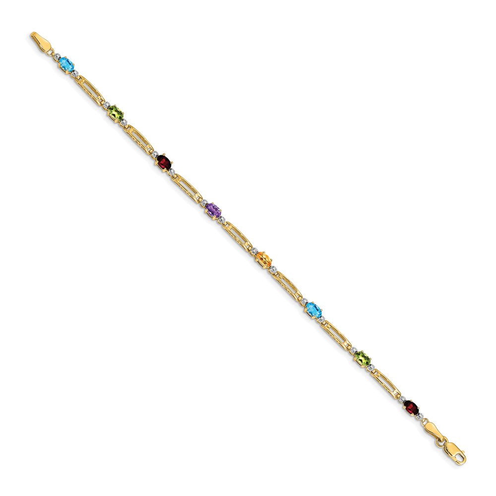 14k Fancy Diamond and Gemstone Rainbow Bracelet-BM4492-RB-001-YA