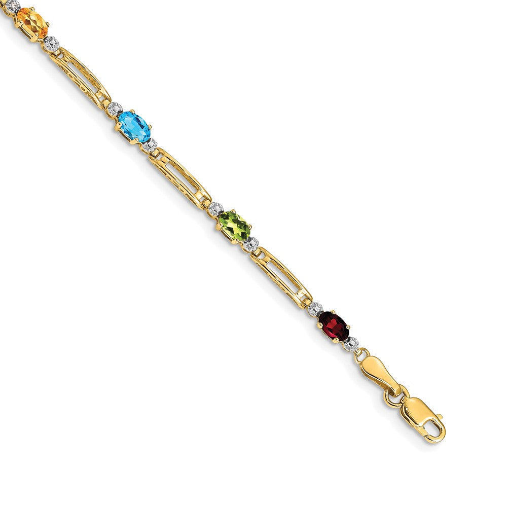 14k Fancy Diamond and Gemstone Rainbow Bracelet-BM4492-RB-001-YA