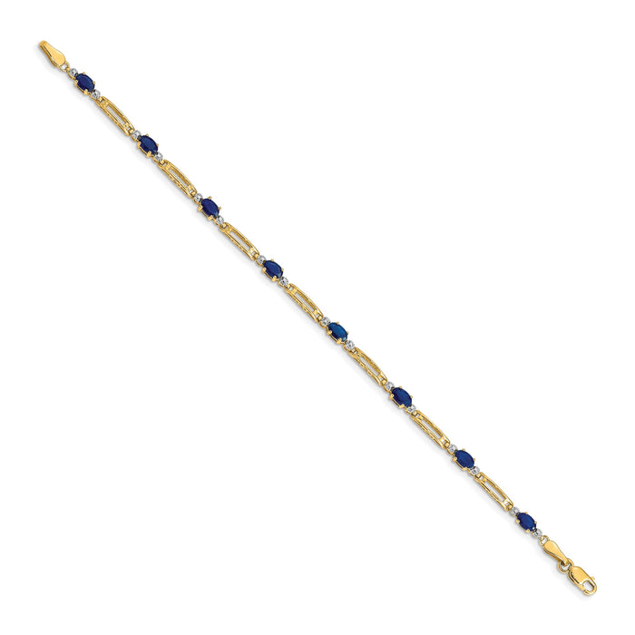 14k Fancy Diamond and Sapphire Bracelet-BM4492-SA-001-YA