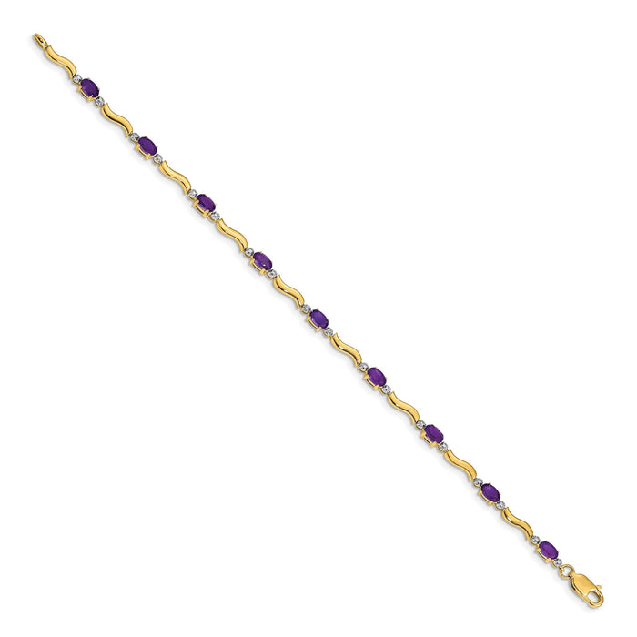 14k Diamond and Amethyst Bracelet-BM4493-AM-001-YA