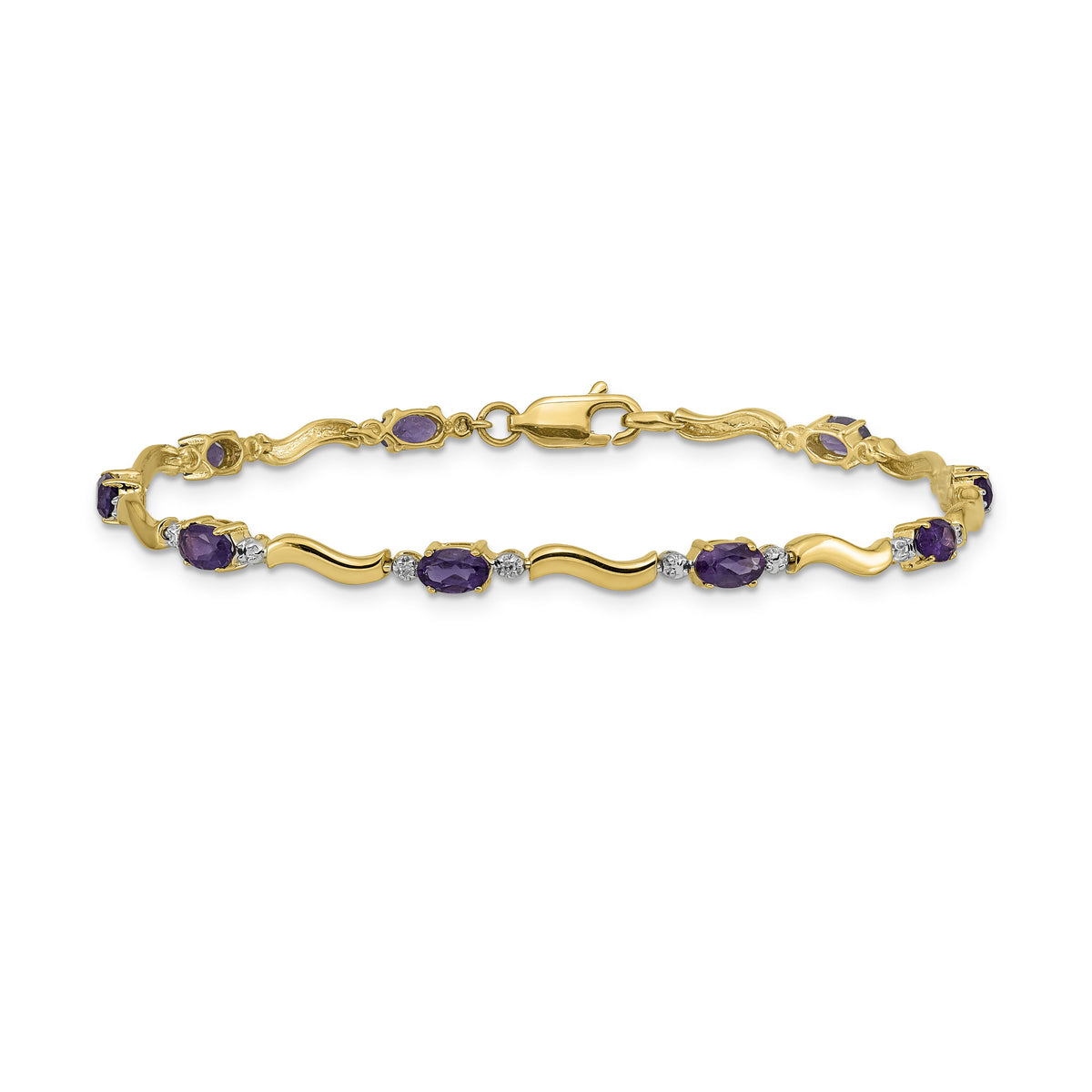 14k Diamond and Amethyst Bracelet-BM4493-AM-001-YA