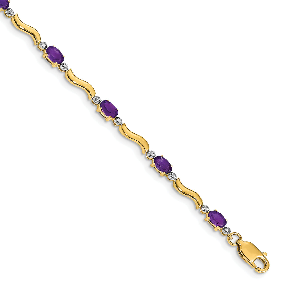 14k Diamond and Amethyst Bracelet-BM4493-AM-001-YA