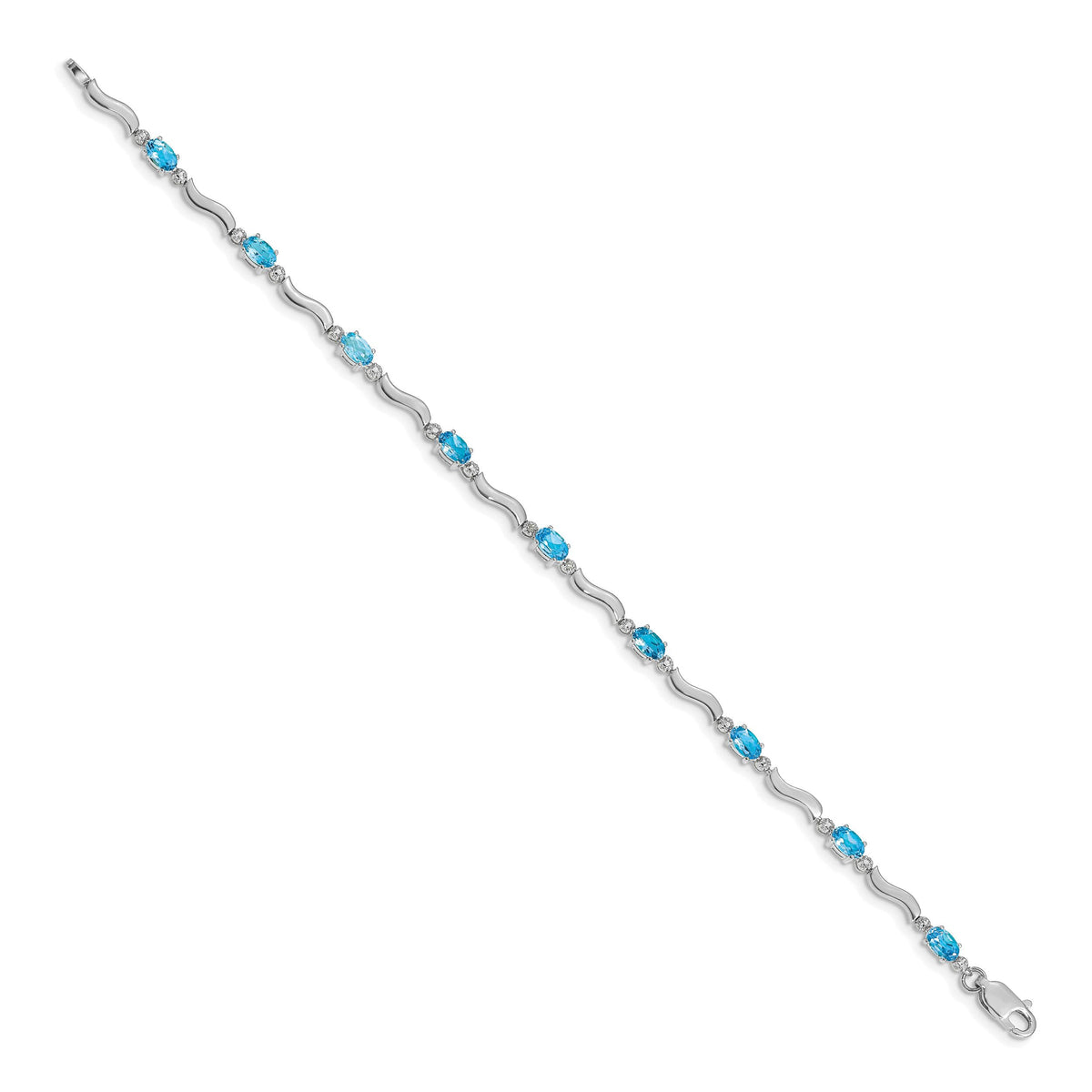 14k White Gold Fancy Diamond and Blue Topaz Bracelet-BM4493-BT-001-WA
