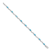 14k White Gold Fancy Diamond and Blue Topaz Bracelet-BM4493-BT-001-WA