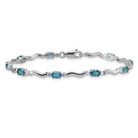 14k White Gold Fancy Diamond and Blue Topaz Bracelet-BM4493-BT-001-WA