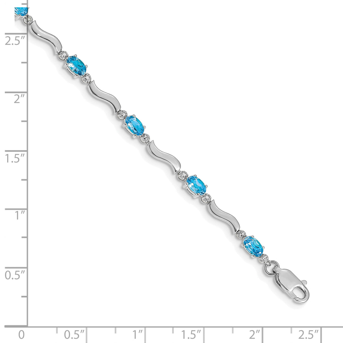 14k White Gold Fancy Diamond and Blue Topaz Bracelet-BM4493-BT-001-WA