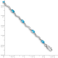 14k White Gold Fancy Diamond and Blue Topaz Bracelet-BM4493-BT-001-WA