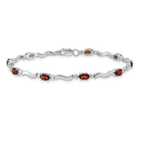 14k White Gold Fancy Diamond and Garnet Bracelet-BM4493-GA-001-WA