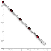 14k White Gold Fancy Diamond and Garnet Bracelet-BM4493-GA-001-WA