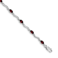 14k White Gold Fancy Diamond and Garnet Bracelet-BM4493-GA-001-WA
