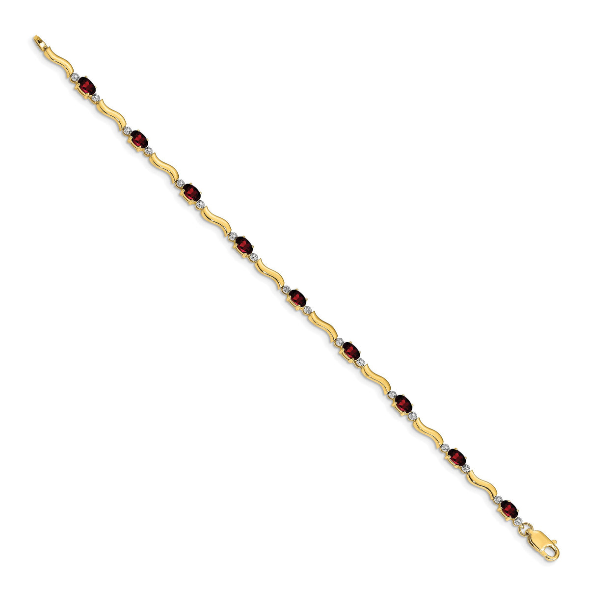 14k Fancy Diamond and Garnet Bracelet-BM4493-GA-001-YA