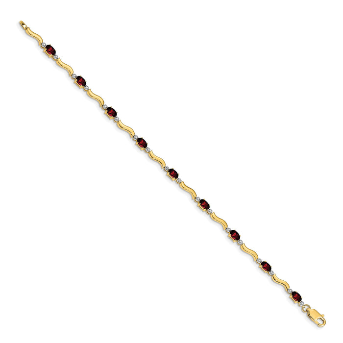 14k Fancy Diamond and Garnet Bracelet-BM4493-GA-001-YA
