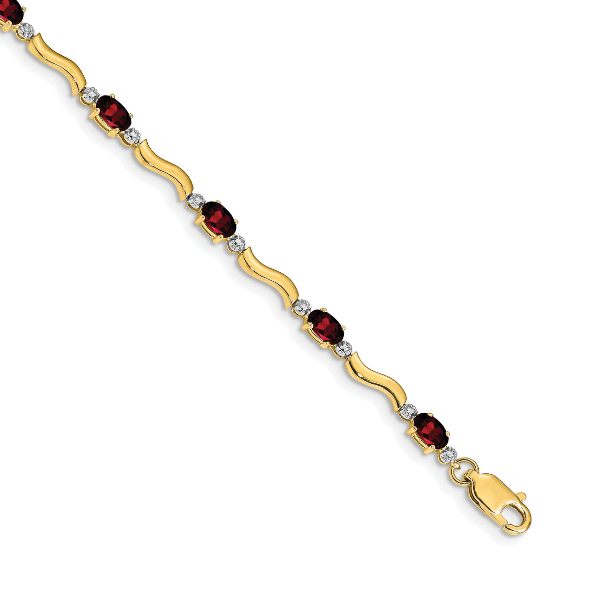 14k Fancy Diamond and Garnet Bracelet-BM4493-GA-001-YA