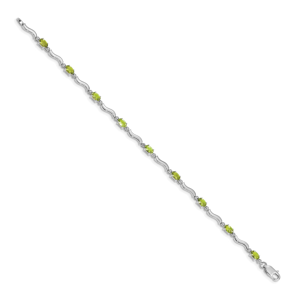 14k White Gold Fancy Diamond and Peridot Bracelet-BM4493-PE-001-WA