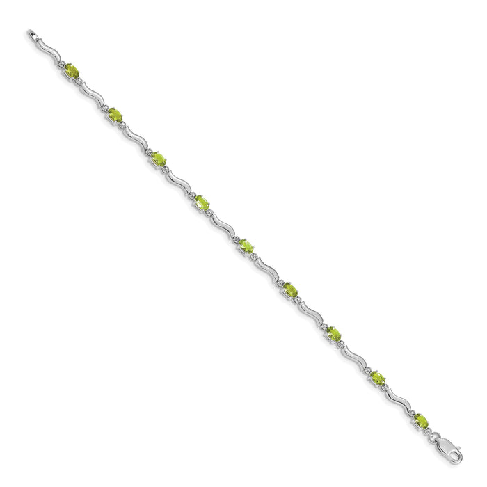 14k White Gold Fancy Diamond and Peridot Bracelet-BM4493-PE-001-WA