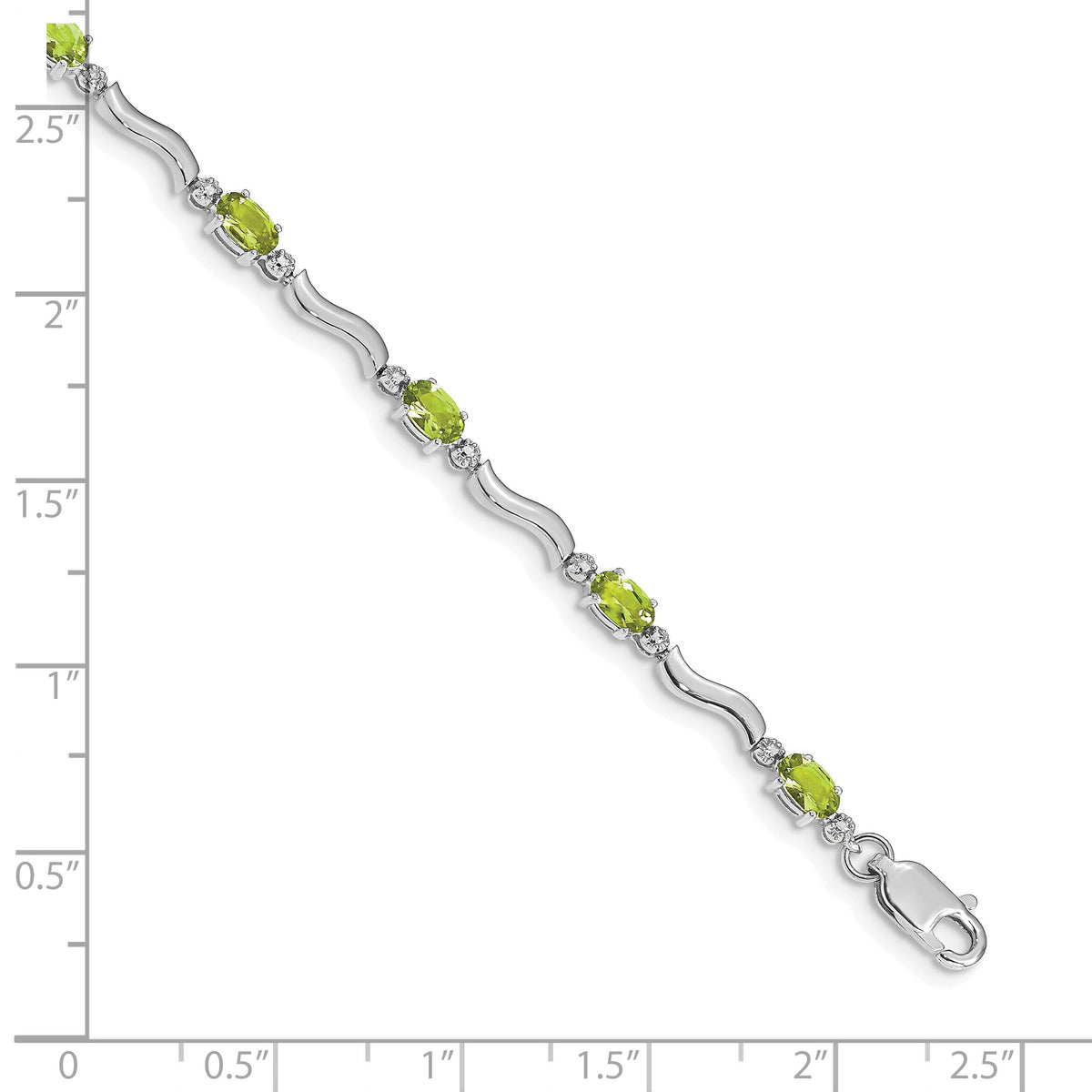 14k White Gold Fancy Diamond and Peridot Bracelet-BM4493-PE-001-WA