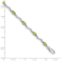 14k White Gold Fancy Diamond and Peridot Bracelet-BM4493-PE-001-WA