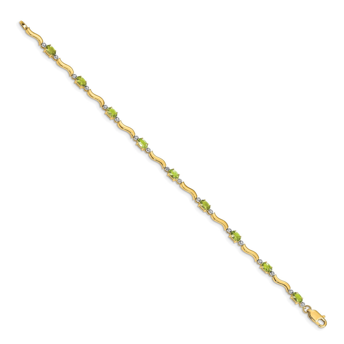 14k Fancy Diamond and Peridot Bracelet-BM4493-PE-001-YA