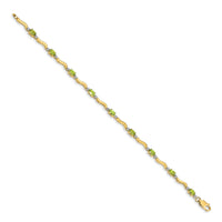 14k Fancy Diamond and Peridot Bracelet-BM4493-PE-001-YA