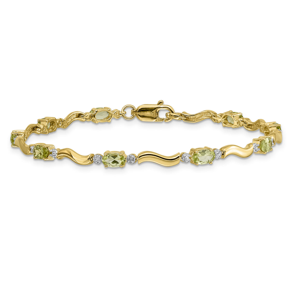 14k Fancy Diamond and Peridot Bracelet-BM4493-PE-001-YA