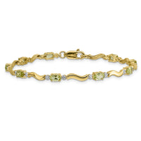 14k Fancy Diamond and Peridot Bracelet-BM4493-PE-001-YA