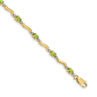 14k Fancy Diamond and Peridot Bracelet-BM4493-PE-001-YA