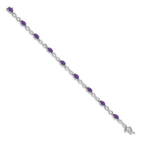 14k White Gold Amethyst and Diamond Infinity Bracelet-BM4494-AM-003-WA