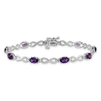 14k White Gold Amethyst and Diamond Infinity Bracelet-BM4494-AM-003-WA