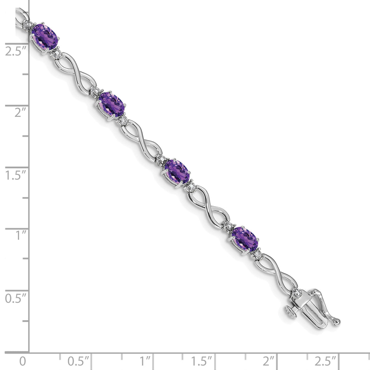 14k White Gold Amethyst and Diamond Infinity Bracelet-BM4494-AM-003-WA