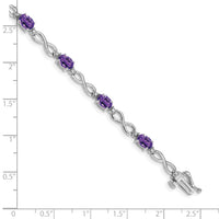 14k White Gold Amethyst and Diamond Infinity Bracelet-BM4494-AM-003-WA