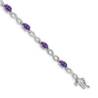 14k White Gold Amethyst and Diamond Infinity Bracelet-BM4494-AM-003-WA