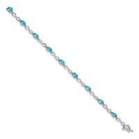 14k White Gold Blue Topaz and Diamond Infinity Bracelet-BM4494-BT-003-WA
